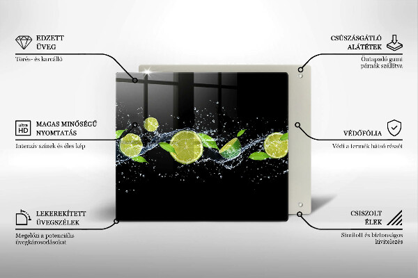 Üveg vágódeszka Lime mentavíz