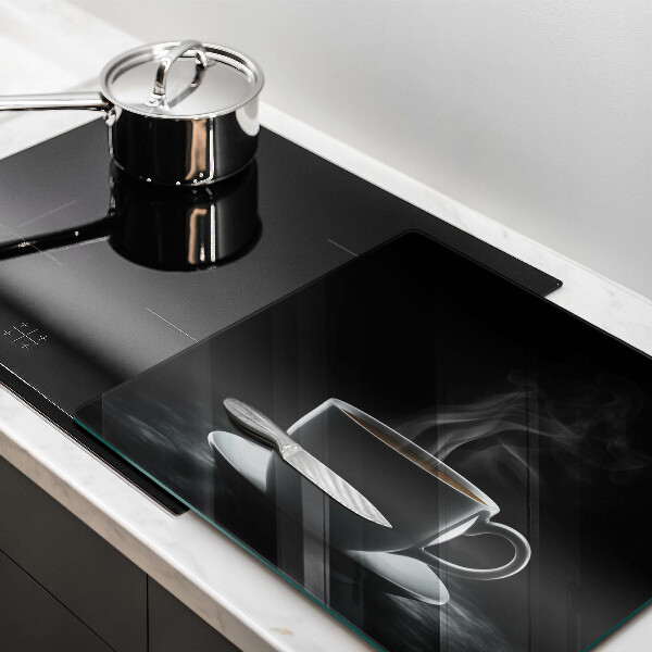 Üveg vágódeszka Forró csésze kávé