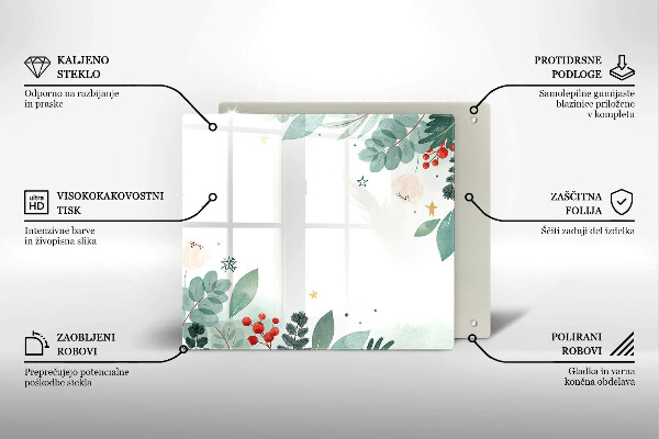 Üveg vágódeszka Akvarell levelek