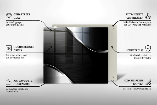 Üveg vágódeszka Fém absztrakció