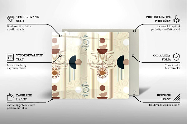 Üveg vágódeszka Boho geometriai formák