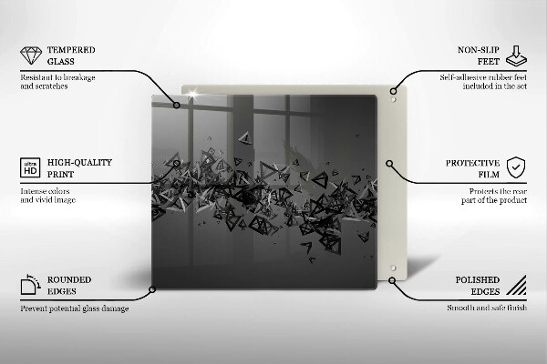 Üveg vágódeszka Absztrakt 3D-s formák