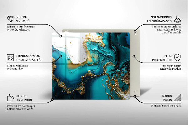 Üveg vágódeszka Türkiz absztrakció