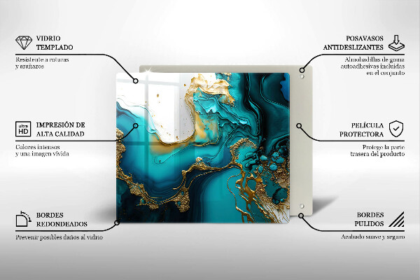 Üveg vágódeszka Türkiz absztrakció