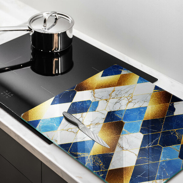 Üveg vágódeszka Arany márványrombuszok