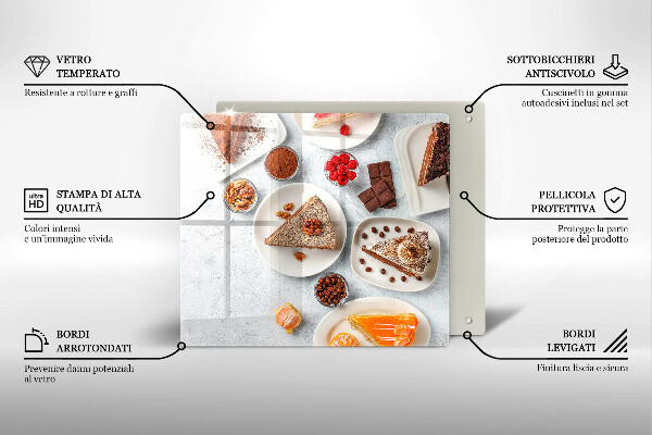 Üveg vágódeszka A torta édessége