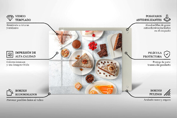 Üveg vágódeszka A torta édessége