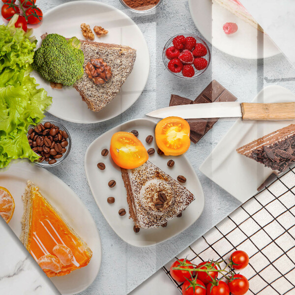 Üveg vágódeszka A torta édessége