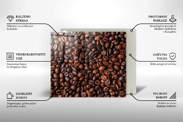 Üveg vágódeszka Kávébab