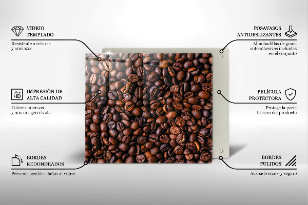 Üveg vágódeszka Kávébab