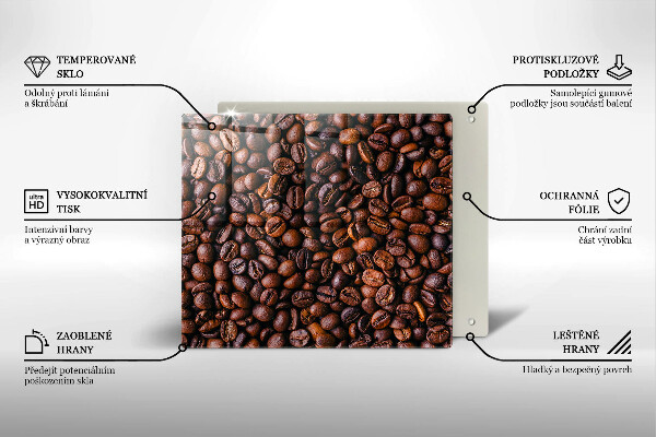 Üveg vágódeszka Kávébab