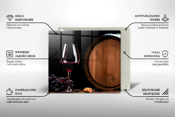 Üveg vágódeszka Hordós borospohár