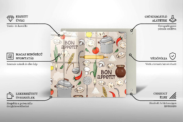 Üveg vágódeszka Konyha illusztráció