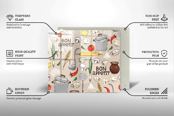 Üveg vágódeszka Konyha illusztráció