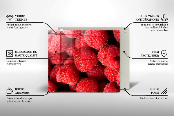 Üveg vágódeszka Málna gyümölcs