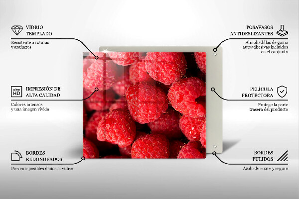 Üveg vágódeszka Málna gyümölcs