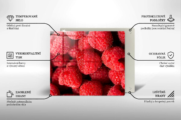 Üveg vágódeszka Málna gyümölcs