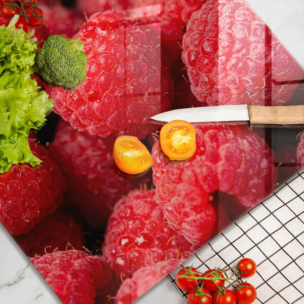 Üveg vágódeszka Málna gyümölcs