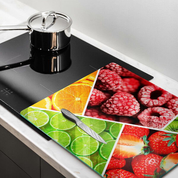 Üveg vágódeszka Színes gyümölcsök