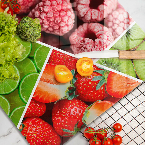 Üveg vágódeszka Színes gyümölcsök