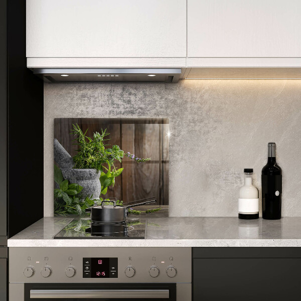 Üveg vágódeszka Zöld gyógynövények