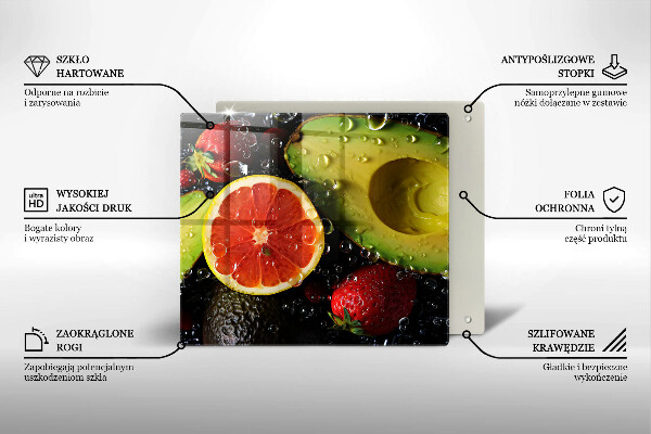 Üveg vágódeszka Gyümölcsök és zöldségek