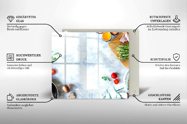 Üveg vágódeszka Hozzávalók a konyhában