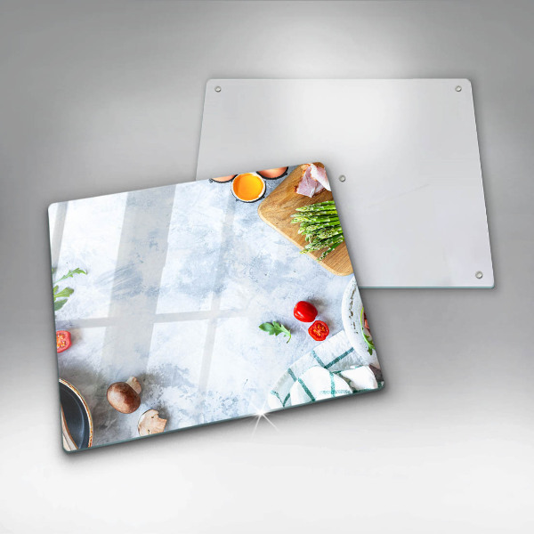 Üveg vágódeszka Hozzávalók a konyhában