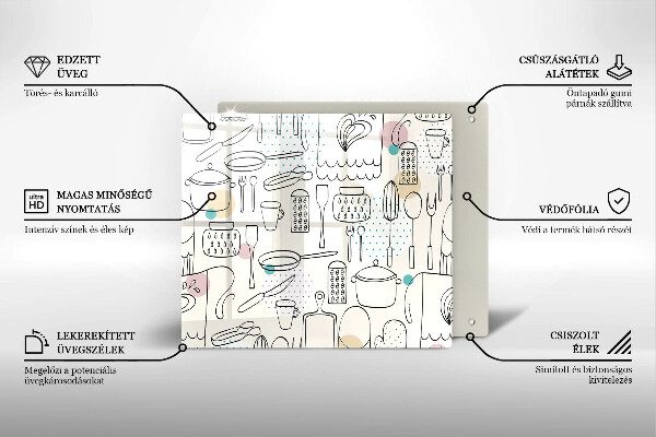 Üveg vágódeszka Konyhai kiegészítők