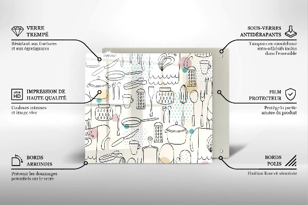 Üveg vágódeszka Konyhai kiegészítők