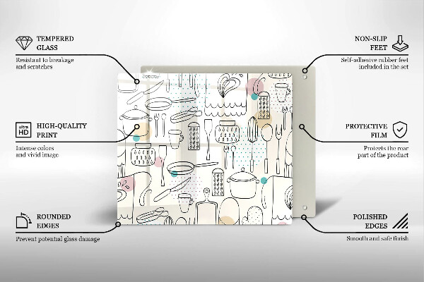 Üveg vágódeszka Konyhai kiegészítők