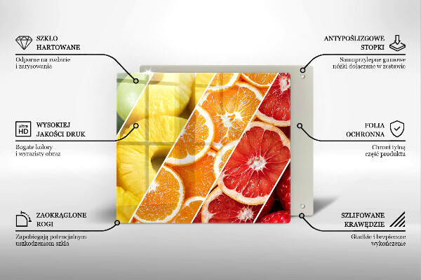 Üveg vágódeszka Színes gyümölcsök