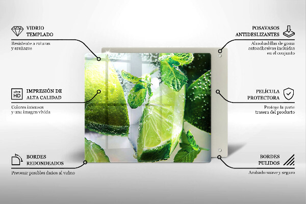 Üveg vágódeszka Víz mésszel és jéggel