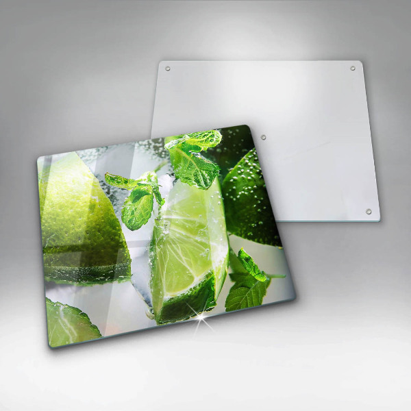 Üveg vágódeszka Víz mésszel és jéggel