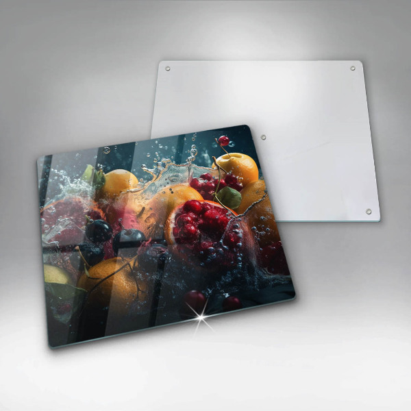 Üveg vágódeszka Gyümölcsök vízben