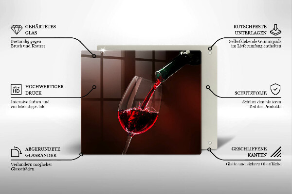 Üveg vágódeszka Egy pohár bor