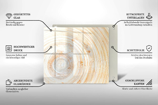 Üveg vágódeszka Fa textúra