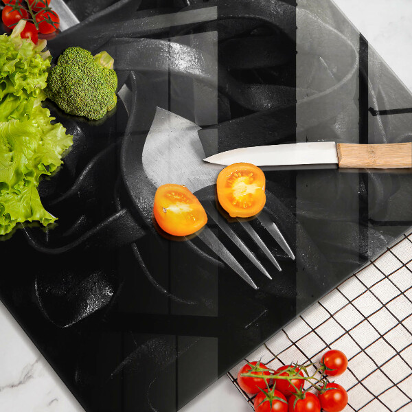 Üveg vágódeszka Fekete Tagliatelle tészta