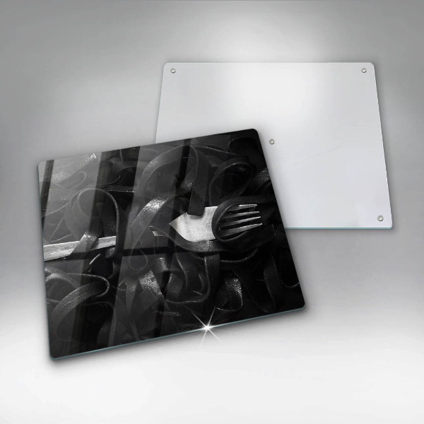 Üveg vágódeszka Fekete Tagliatelle tészta