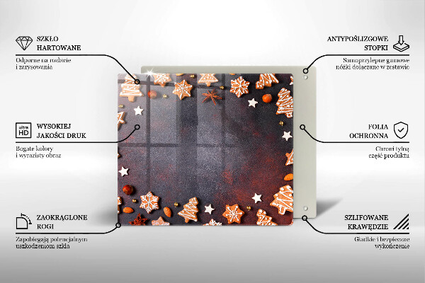 Üveg vágódeszka Mézeskalács karácsony