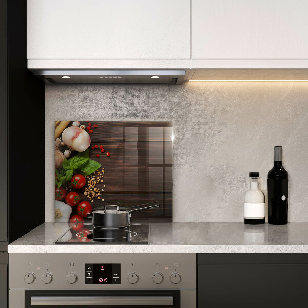 Üveg vágódeszka Zöldségek az asztalon