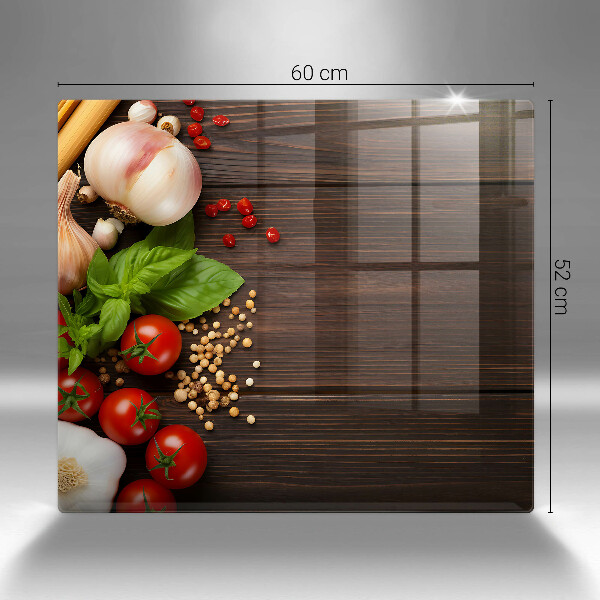 Üveg vágódeszka Zöldségek az asztalon