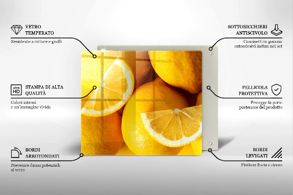 Üveg vágódeszka Lédús citromok