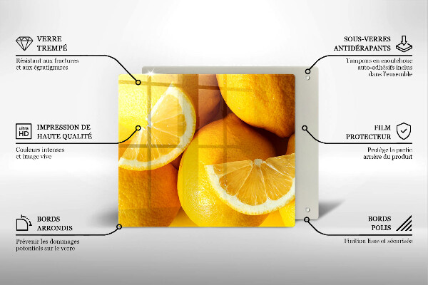 Üveg vágódeszka Lédús citromok