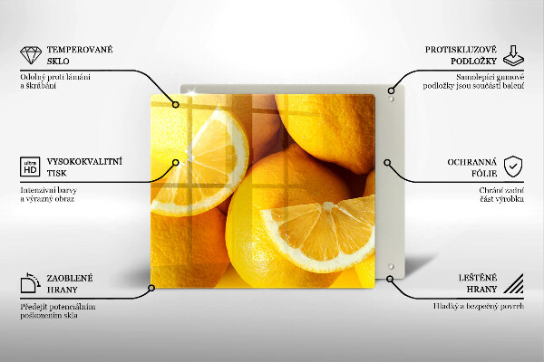 Üveg vágódeszka Lédús citromok