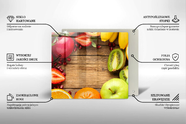 Üveg vágódeszka Friss gyümölcs