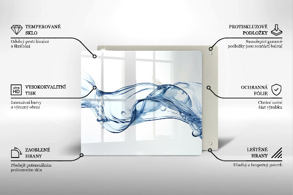 Üveg vágódeszka Kristályvíz