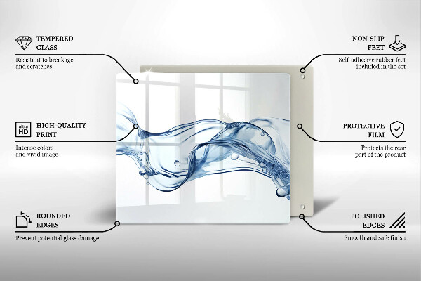 Üveg vágódeszka Kristályvíz