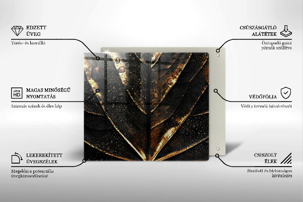 Üveg vágódeszka Aranylemez