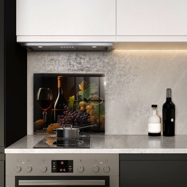 Üveg vágódeszka Pohár bor és szőlő